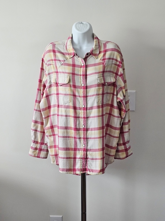 THE GREAT. Tops - THE GREAT. The Heritage Shirt Cherry Blossom Plaid Size 2 / Med EUC